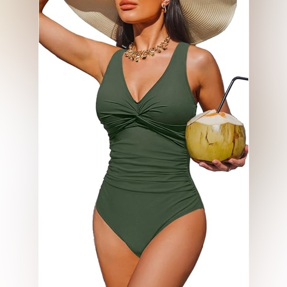 NWT Holipick One Piece Push Up Full Coverage Swimsuit, Large